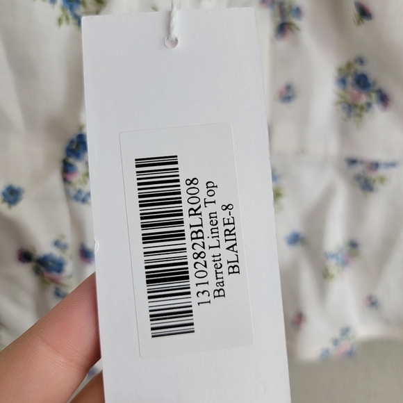 Reformation Barrett Linen Top in Blaire size 8 NWT - Picture 9 of 11